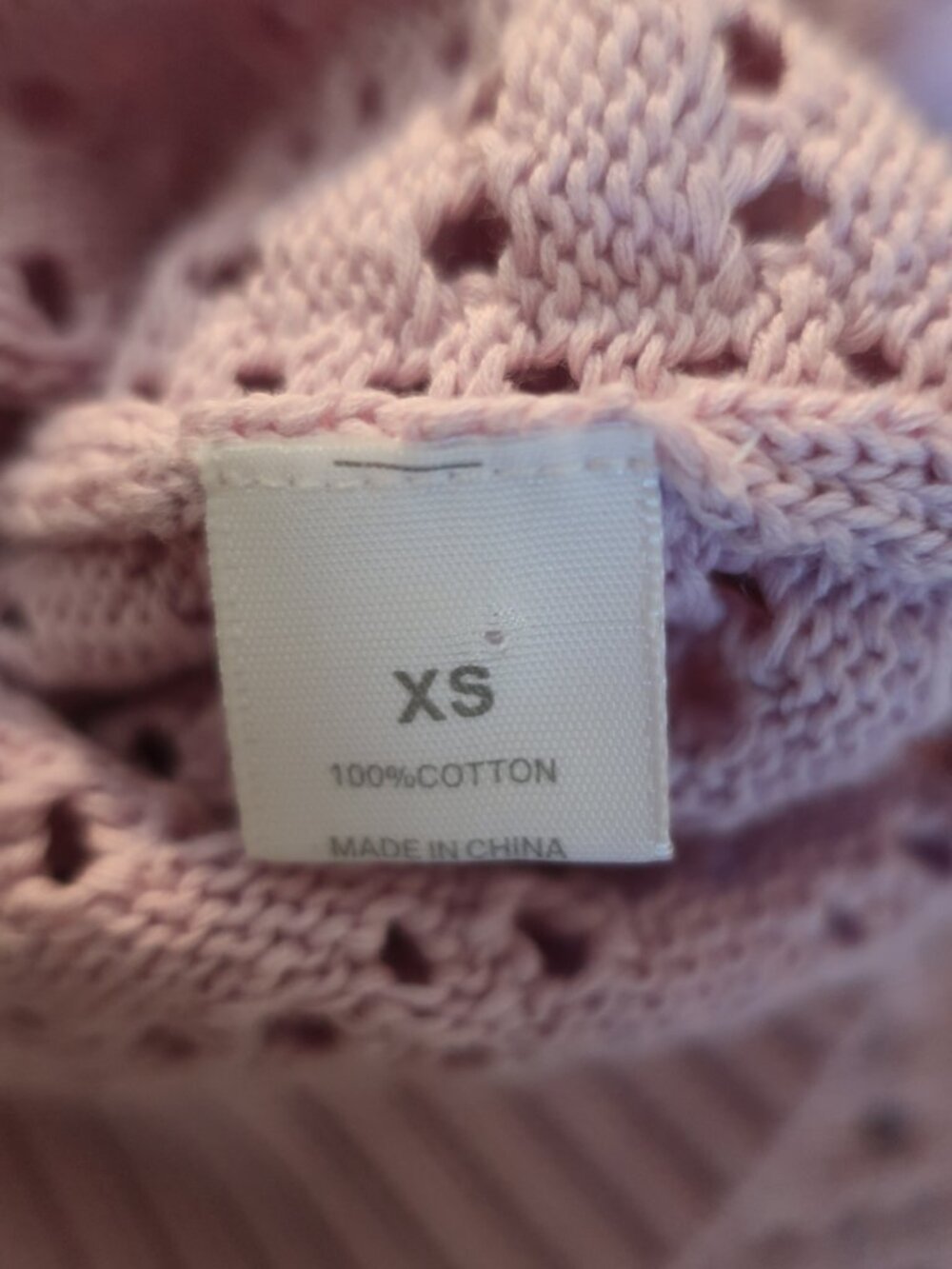 Womens Kokun Lilac (Item- 27) Open Knit V-Neck Cotton Cardigan Sweater XS - Picture 9 of 9